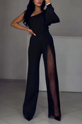 Artemis | Eleganter Ein-Schulter-Jumpsuit mit Glitzer-Detail