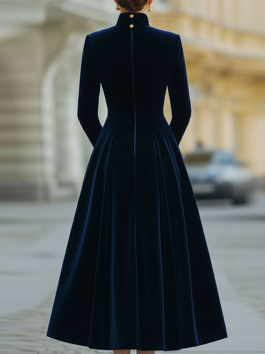 Natalia | A-Linienkleid mit goldenen Akzenten