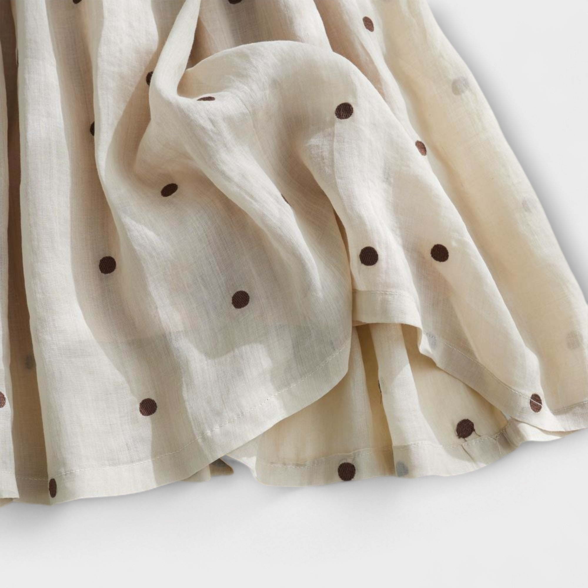 Verspielter Tupfenrock aus Baumwoll-Leinen