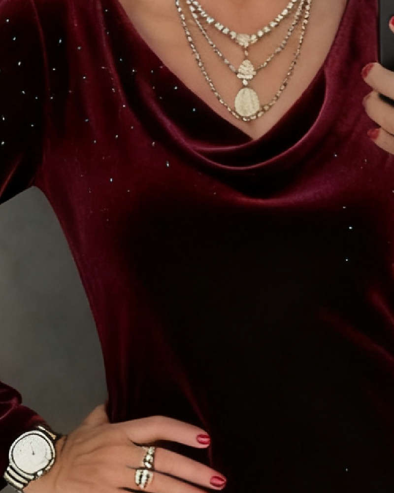 Aubrey | Glänzendes Finish Gerade geschnittenes Kleid