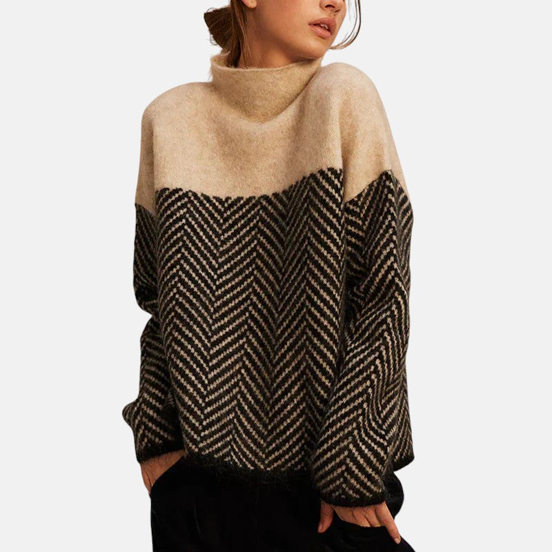 Eva - Fischgrät-Strickpullover