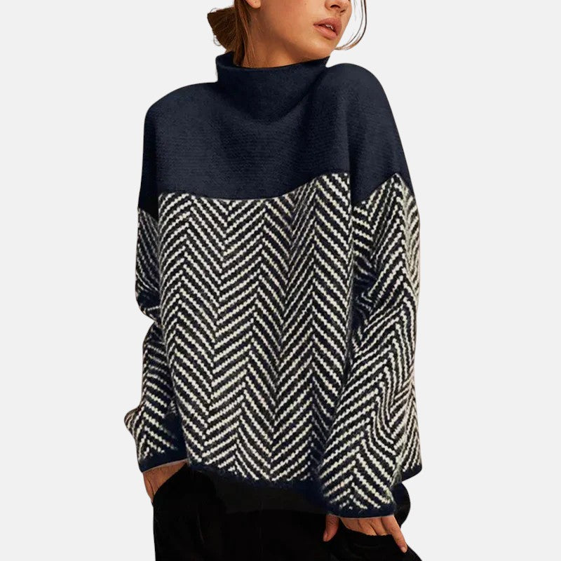 Eva - Fischgrät-Strickpullover