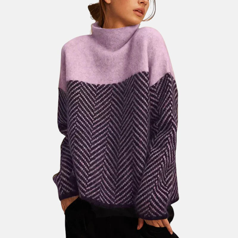 Eva - Fischgrät-Strickpullover