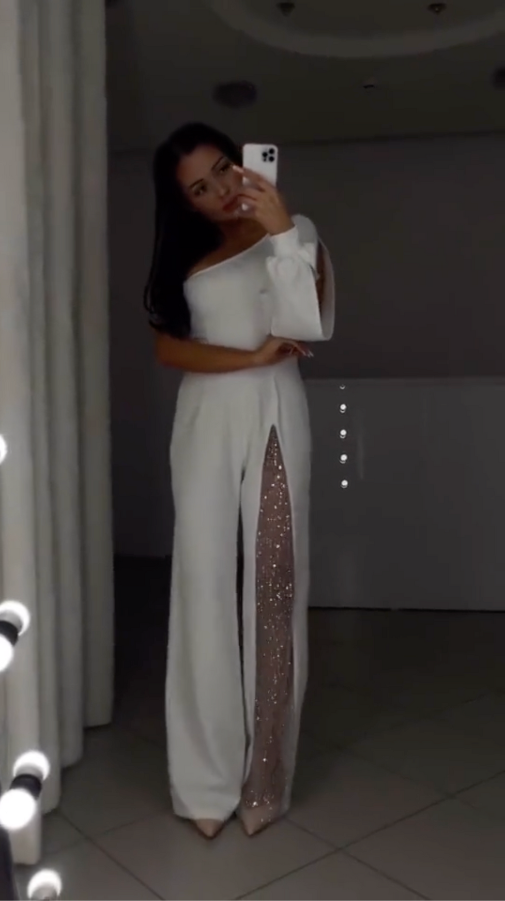 Arielle | Eleganter Ein-Schulter-Jumpsuit mit Glitzer-Detail