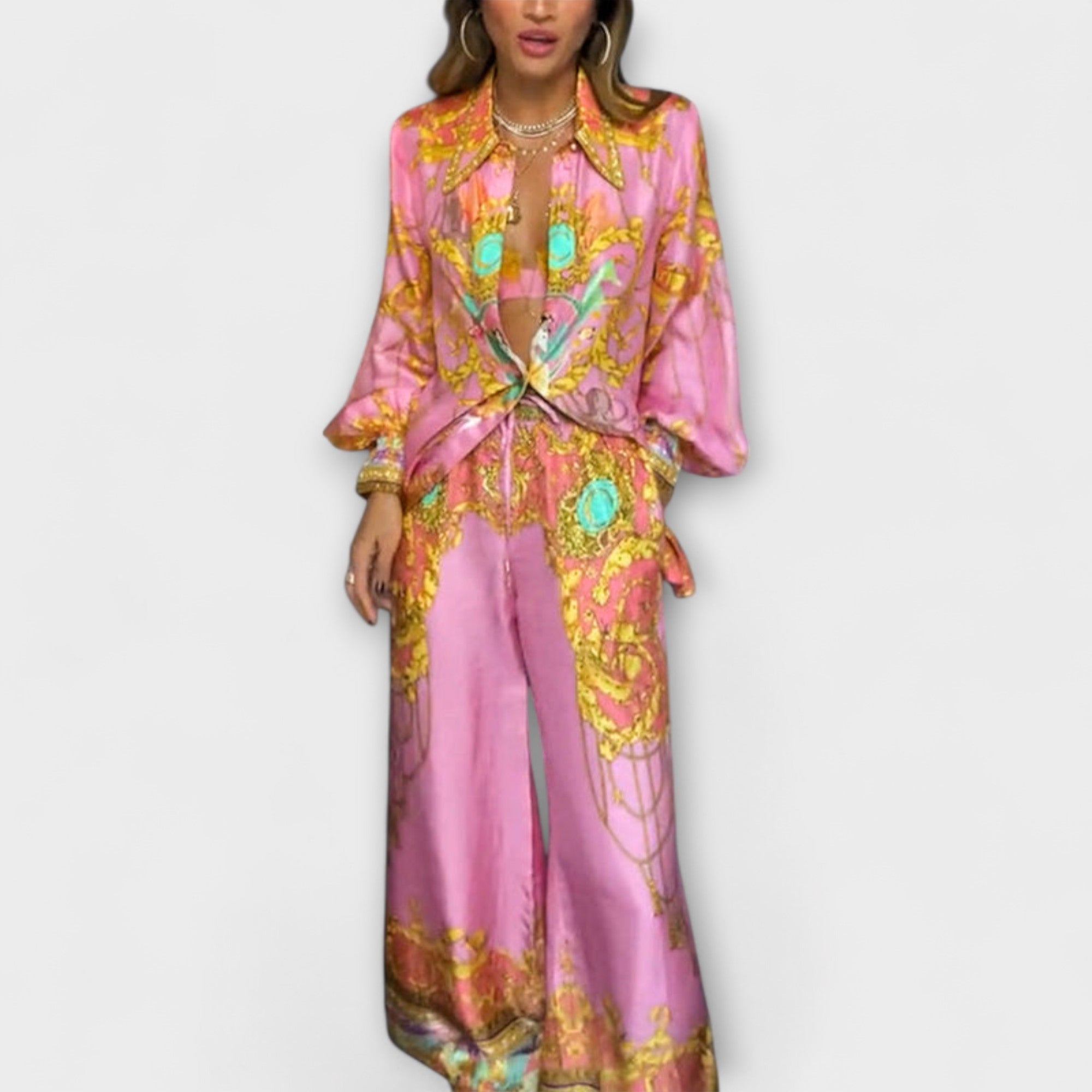 Sage - Meerjungfrau Relaxed Shirt und Elastische Taillenhosen Set