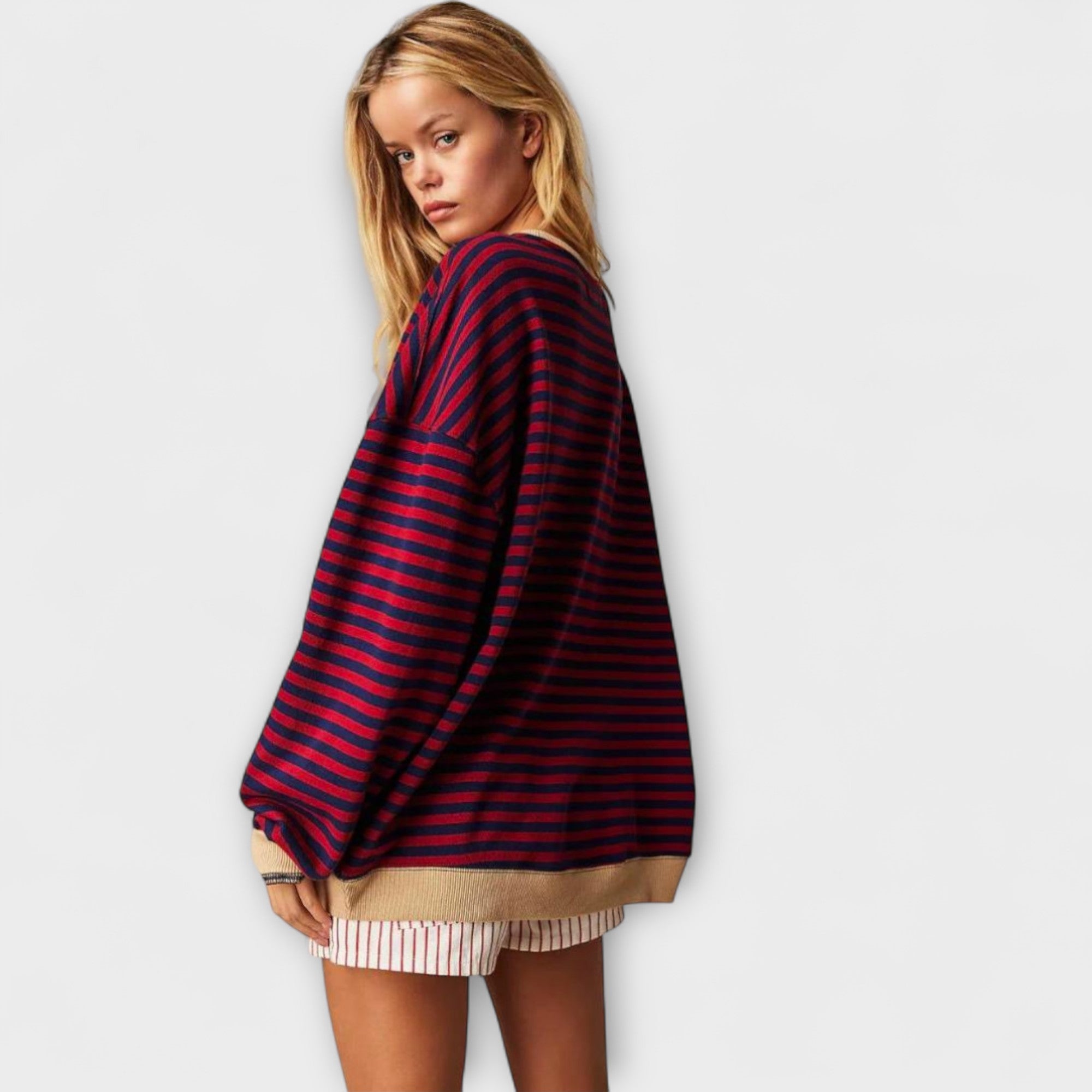Mary - Gestreifter Oversize-Pullover