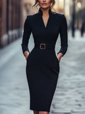 Eva | Elegantes Midi-Kleid mit Taillierung